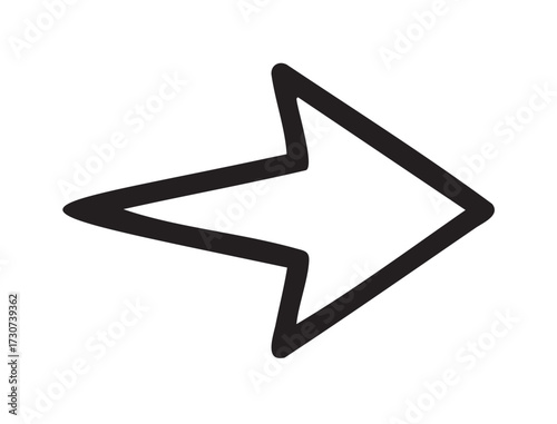 Bold black right arrow symbol on white background for directional use - stock vector