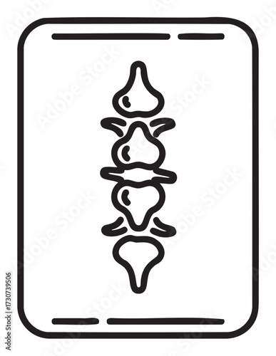 Diagram of human spine vertebrae in line art style - stock vector