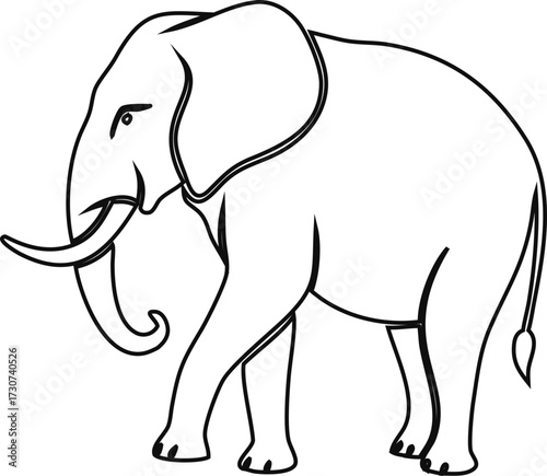 outline elephant vector icon, ideal for  multiple uses , branding, children's books, prints, and gifts.