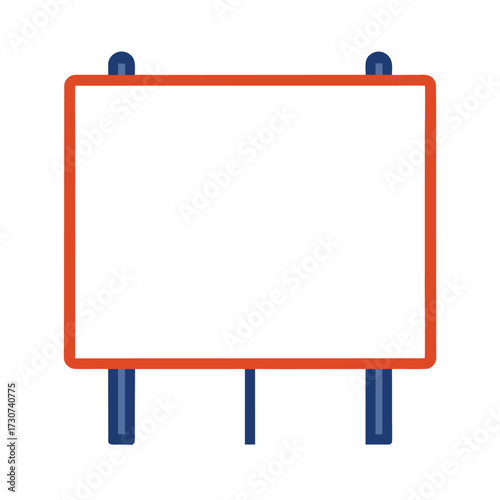 Plain advertising poster board frame clean mockup template simple vector illustration with white background  