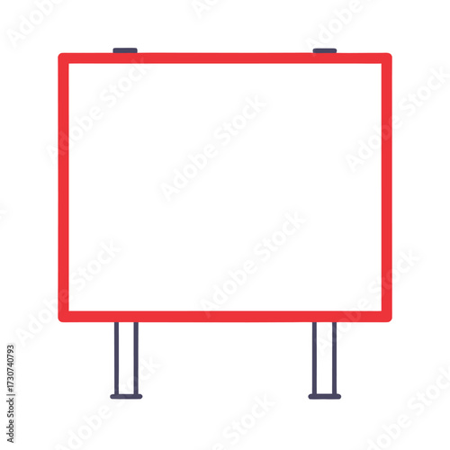 Plain advertising poster board frame vector mockup simple flat style illustration with white background