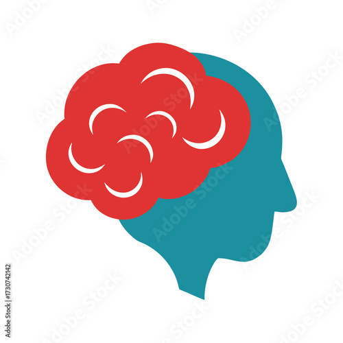 Silhouette human brain icon minimal innovative creative idea symbol vector design with white background  