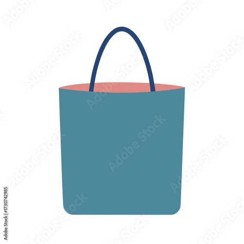Simple tote bag empty surface vector mockup minimal flat design illustration with white background