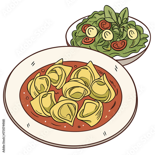 Italian Tortellini with Crispy Salad