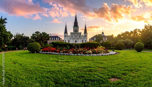 Sunset over New Orleans Cathedral