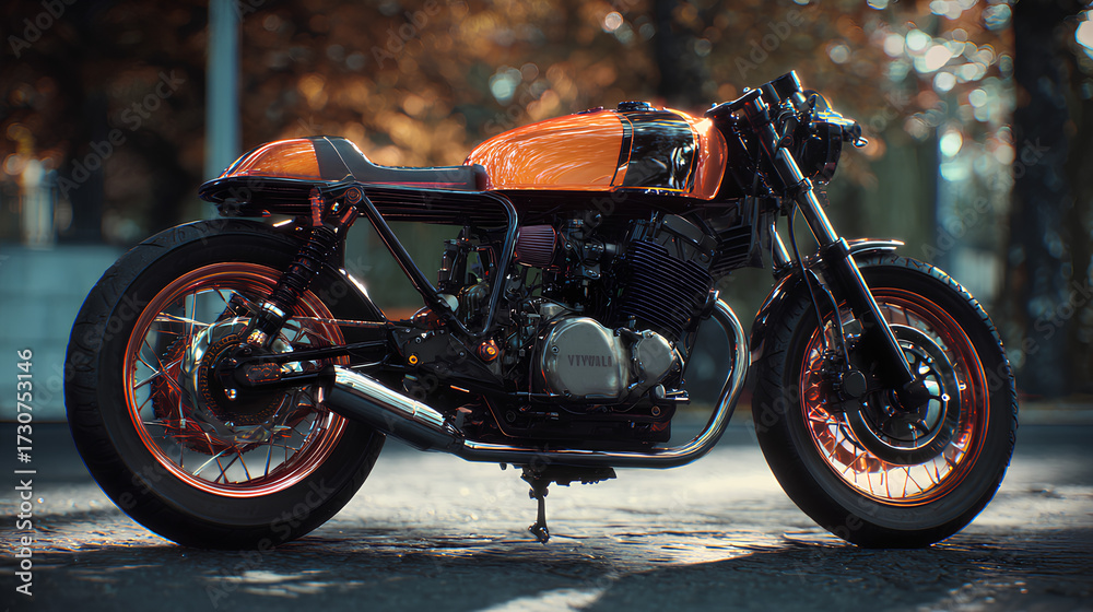 Obraz premium Motorbike in cinematic dark background