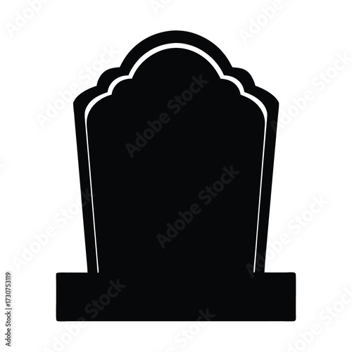 Simple black and white tombstone on a white background for Halloween