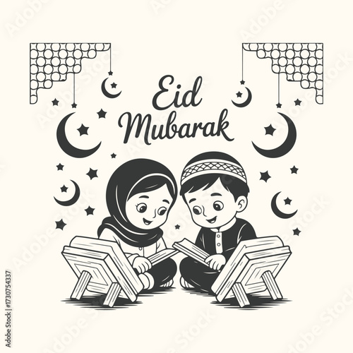 Vector art of a muslim man wearing a traditional cap and robe, with his eyes closed and hands raised in prayer, symbolizing devotion and faith in islam, isolated on a light background