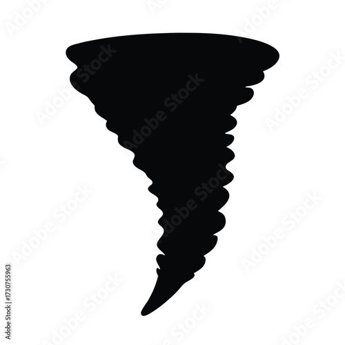 Stylized Silhouette of a Tornado Depicting Nature's Powerful and Destructive Force
