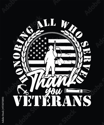  NOTHING ALL WHO SERVED THANK YOU VETERANS TSHIRT DESIGN