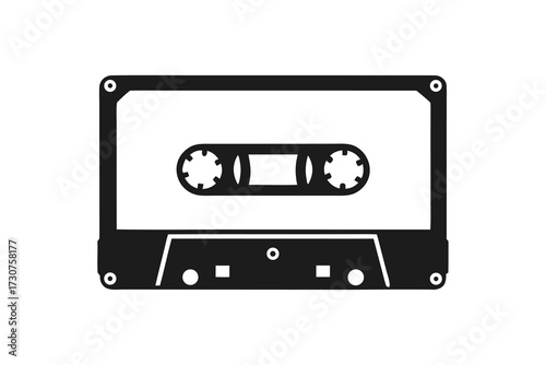 Old music cassette tape icon in flat style, isolated on white background, Retro music audio cassette, vector illustration 