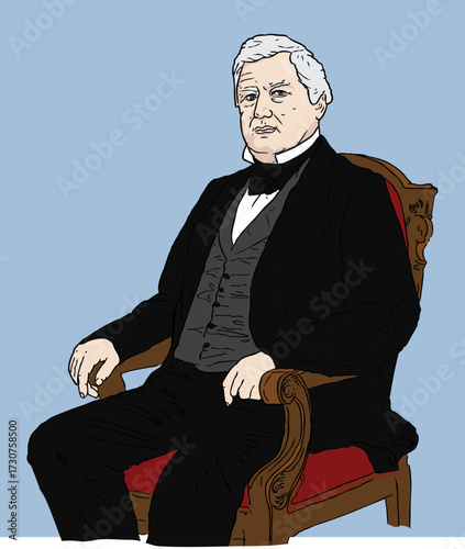 Formal Elderly Man Sitting Portrait