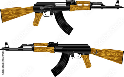 Assault Rifle AK-47 Clipart Set