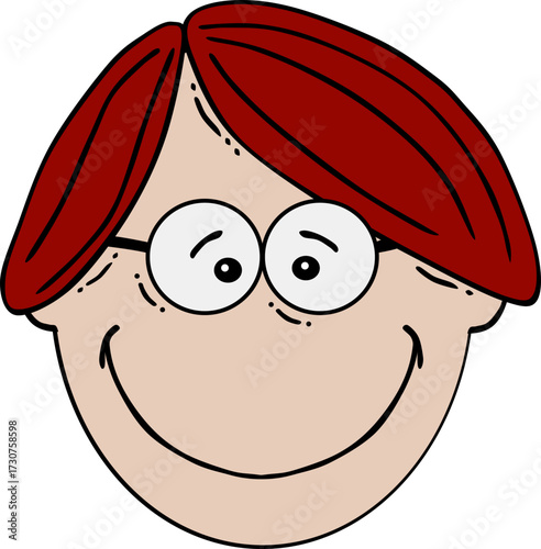 Red-Haired Boy Smiling Head