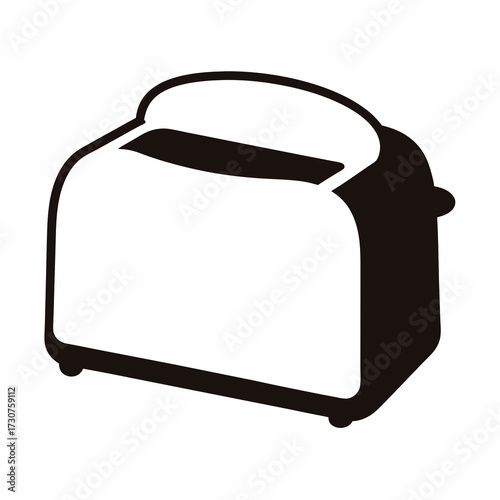 Monochrome illustration of a toaster for creating crispy golden brown bread