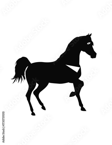 Wallpaper Mural horse silhouette vector white and black Torontodigital.ca
