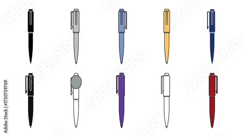 Assortment of Pen: An assortment of sleek pens in a spectrum of colors, offering both elegance and functionality. Each pen is crafted with precision, the epitome of writing tool. 