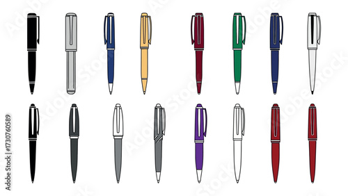 Elegant Assortment of Pens: A carefully curated collection of stylish pens, each exuding its own unique charm and sophistication, ready to inspire creativity and enhance the art of writing.