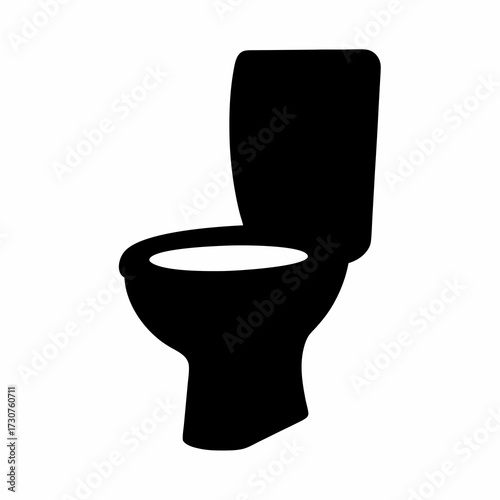 Simple Black and White Image Depicting a Standard Toilet Fixture Object