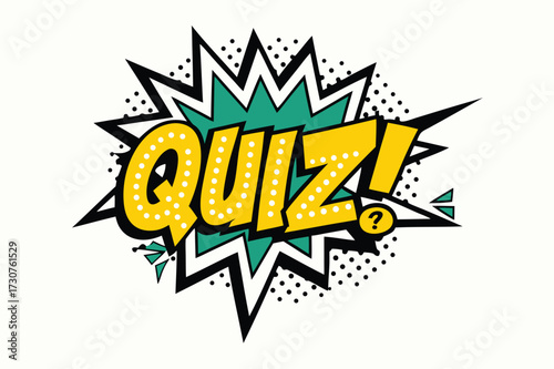 Quiz in comic pop art style. Quiz game icon . Vector illustration eps 10 
