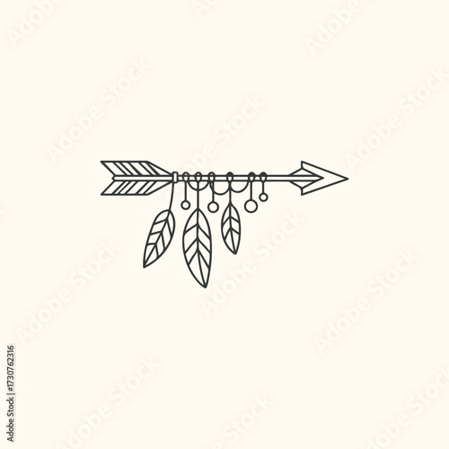 Vector art of elegant silhouette of a peacock with its tail feathers fanned out in a stylized, graphic design, isolated on a light cream background, symbolizing beauty and grace