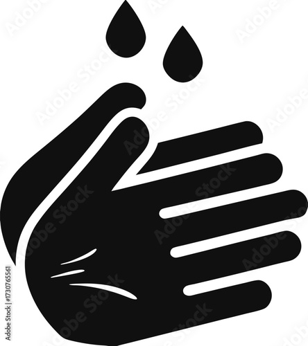 Hand wash icon in flat style, Clean hands symbol, icon for websites and print 