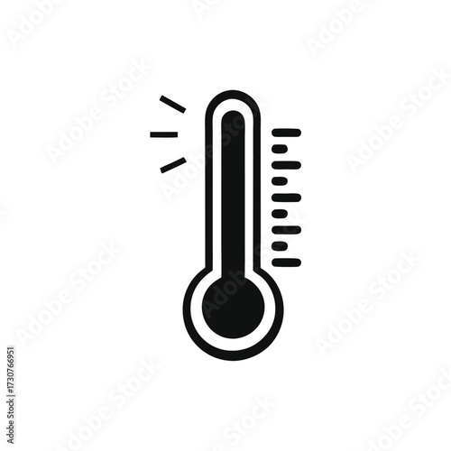 thermometer icon in flat style, Thermometer flat style isolated on white background, weather business concept, vector illustration 