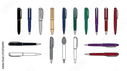 Pen Collection: A curated set of sleek and elegant pens, each meticulously crafted for the discerning professional, ready to capture every thought and idea