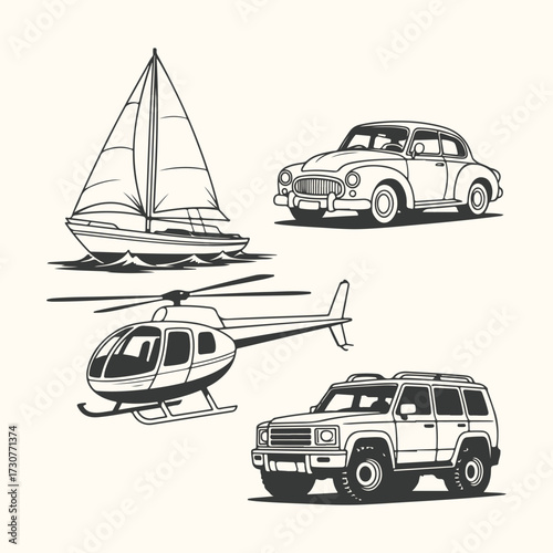 Vector art of a stylized illustration of a man in a suit and sunglasses, arms crossed, exuding confidence and mystery, isolated on a light background