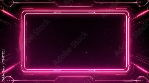 Wallpaper Mural Futuristic Pink Glowing Frame in Cyberpunk Style for Augmented Reality Background Torontodigital.ca