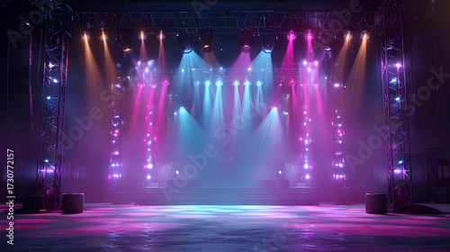 Stage lights in the night