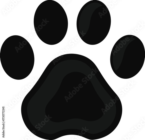 Pet paw editable stroke icon. footprints Pet paw, Heart with pet paw, print dog cat icon, vector illustration 