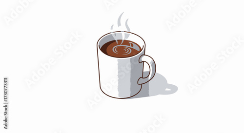 Animated mug of hot chocolate with steam rising from it.