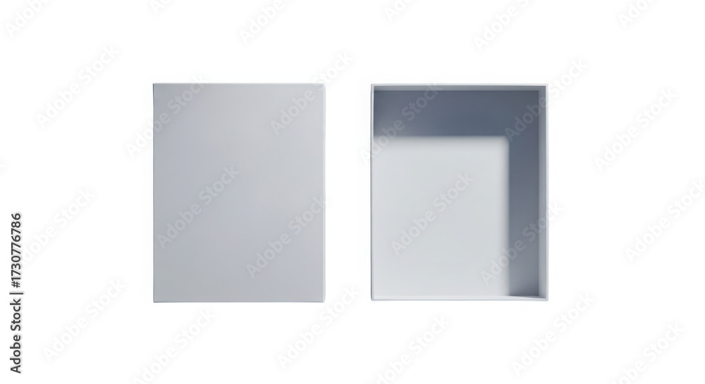 Fototapeta premium Two rectangular boxes with a subtle gradient and shadow effect isolated on white background