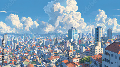 Aerial view of downtown