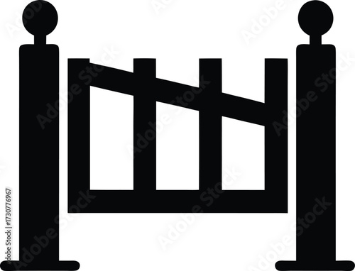Barrier Gate Silhouette Vector Art Illustration
