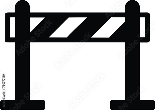 Boom Barrier Silhouette Vector Art Illustration