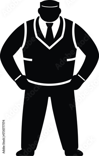 Bouncer Silhouette Vector Art Illustration