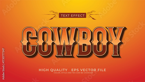 The word "Cowboy" in a stylized, editable text effect