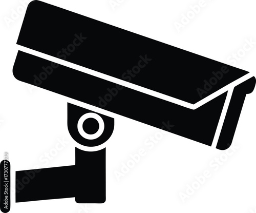 CCTV Camera Silhouette Vector Art Illustration