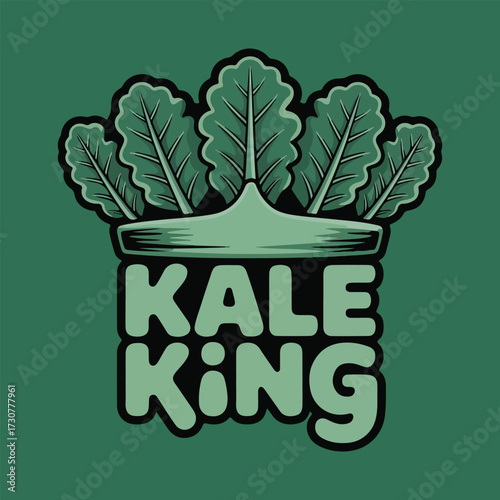 Flat vector National Kale Day design including kale leaf patterns, organic badges, salad bowls, smoothies, and playful cartoon characters in bold outlines and clean solid colors