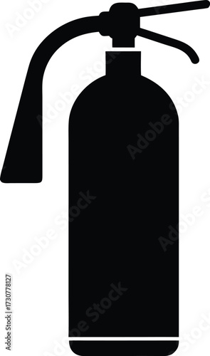 Fire Extinguisher Silhouette Vector Art Illustration