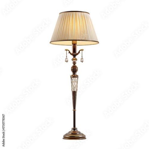 Elegant Floor Lamp Enhances Ambient Evening Glow. PNG