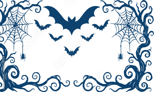 Spooky Halloween Dividers with Bats and Spiders 