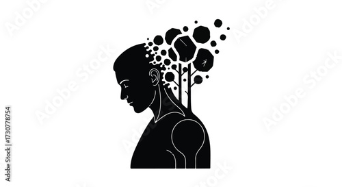 silhouette of a girl with a flower