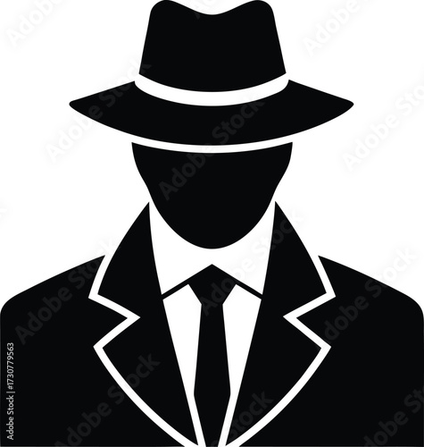 Private investigator silhouette vector art illustration