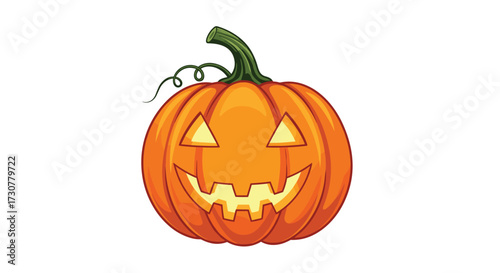 A carved pumpkin with a spooky face ready for Halloween night.