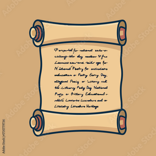 Creative National Poetry Day vector with typewriters, handwritten verses, floating letters, coffee and notebooks, and poet silhouettes in flat solid colors, perfect for literary art and education.
