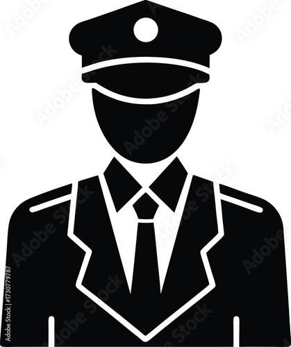 Security patrol silhouette vector art illustration