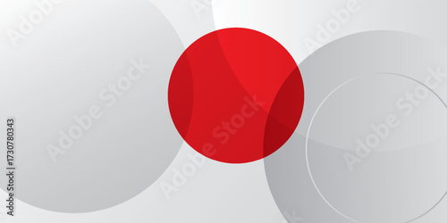 Red flat shape and white fluid blob, grey liquid stain and red geometric form. Set of isolated abstract white spot with gradient or dynamic color. Background for card or template design for flyer